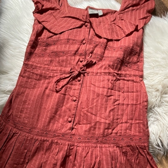ASOS Sleeveless Lace Insert Mini Dress With Drawstring Waist - Picture 3 of 4